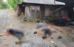 গোলাগুলির পর পড়ে আছে ৩ মরদেহ। সংগৃহীত ছবি